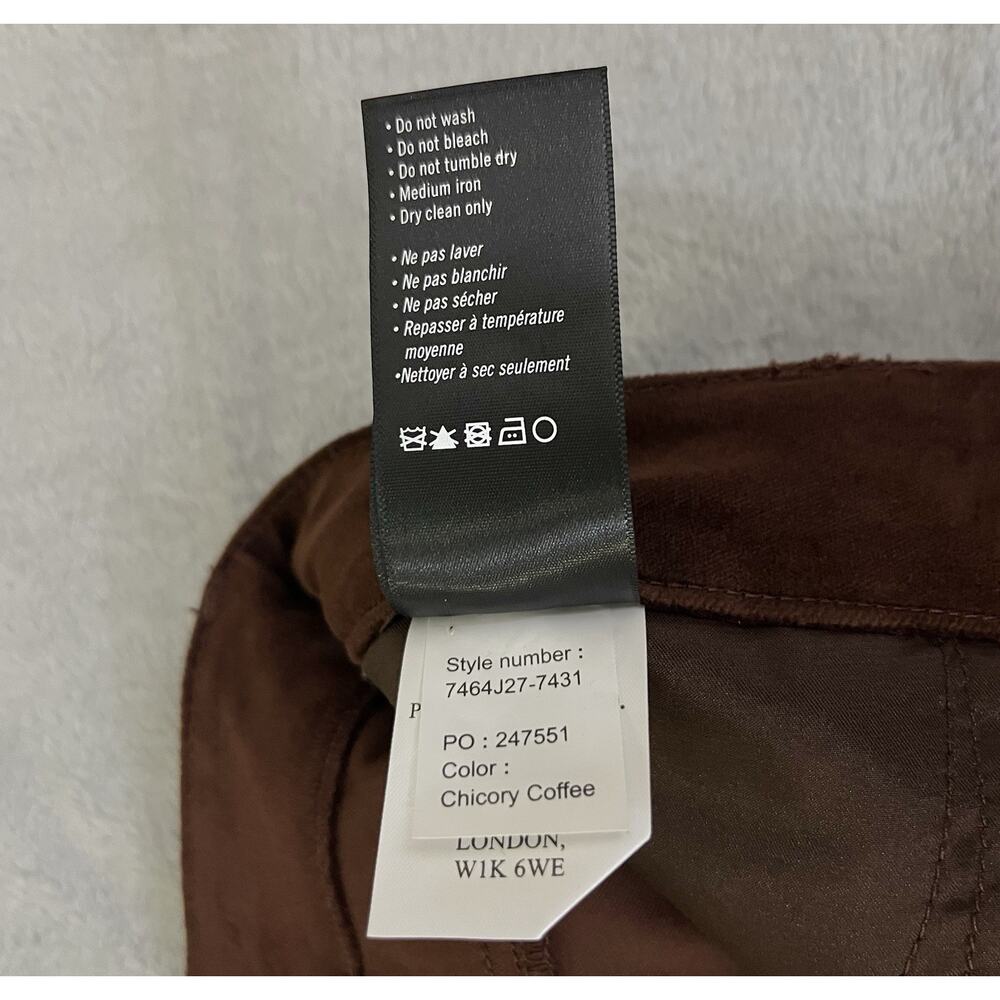 PAIGE Claudine Coffee Brown Soft Velvet Crop Flare Pants Jeans Size 23 MSRP $229 - Picture 7 of 11